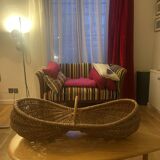 Burgundy maxi wicker basket