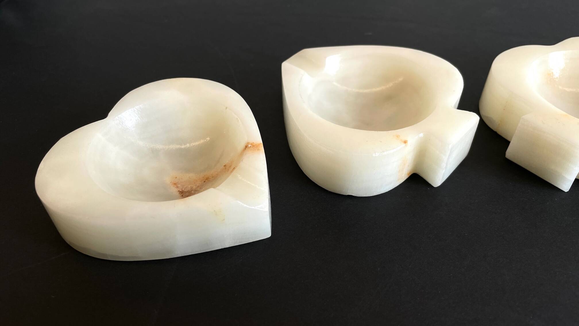 Vintage playing cards onyx ashtrays