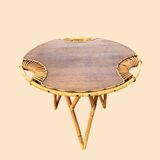 Janine Abraham Rattan Tripod Coffee Table