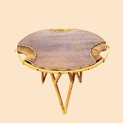 Janine Abraham Rattan Tripod Coffee Table
