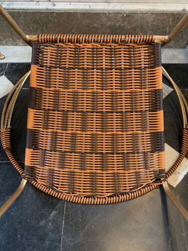 Série de 6 fauteuils de jardin et patio scoubidou', design italien vintage 1950s