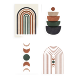 Set of 4 geometric arts with minimalist elements. Art printed on high quality paper