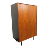 Vintage Scandinavian modernist wardrobe in teak and metal from the 1960s.