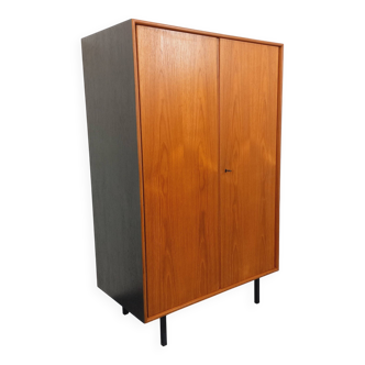 Vintage Scandinavian modernist wardrobe in teak and metal from the 1960s.