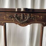 Elegant Art Nouveau side table in walnut, France early 20th century.