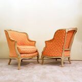 Set of Louis XV Style Gondola Bergère Armchairs