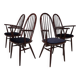Ensemble de 4 chaises Windsor, acajou, 1960