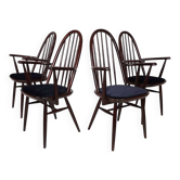 Ensemble de 4 chaises Windsor, acajou, 1960