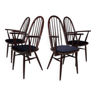 Set of 4 Windsor chairs, mahogany, 1960