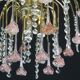 Set of 2 Meryl Streep, Pink Murano Flowers and Crystal Drops Chandelier, 19