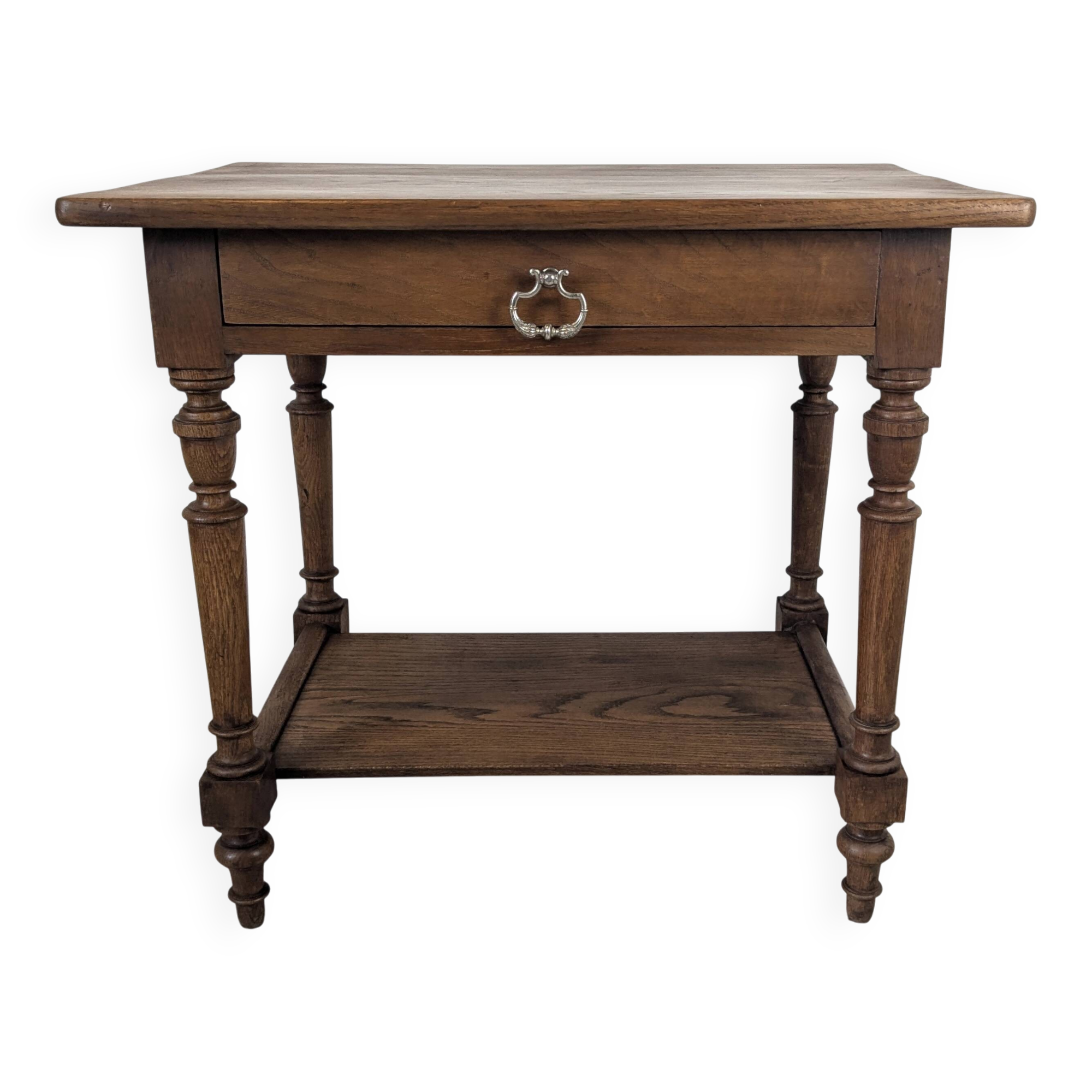 Napoleon III style writing table in oak, turned legs