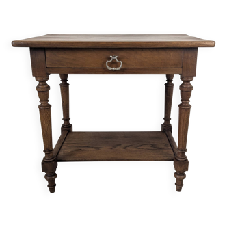 Table à écrire de style Napoléon III en chêne, pieds tournés