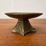 Brutalist bronze candlestick from the mid-century, 1960s.