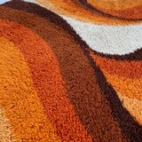 Large Psychedelic "WAVE"High Pile Rug by Prinstapijt Desso, Netherlands 1970s