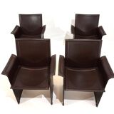 Set of 4 Matteo Grassi Korium dining/conference chairs by Tito Agnoli
