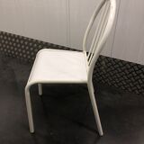 Mallet-Stevens chair with white wood and laqué metal 1970