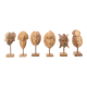 Six African masks with wooden bases, 1970s