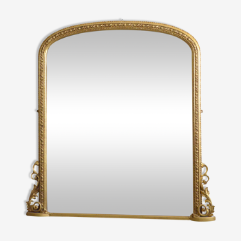 Gilt overmantle mirror h159cm 19th