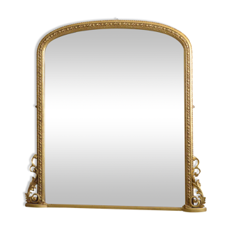 Gilt overmantle mirror h159cm 19th