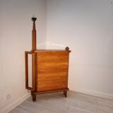 Swivel bar cabinet in oak Guillerme and Chambron for Notre Maison 1970