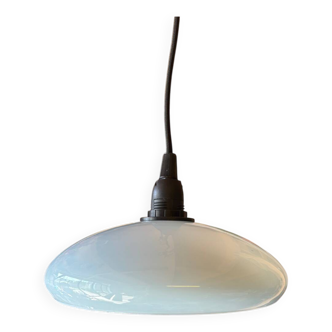 Suspension opaline bleu clair upcyclée vintage