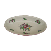 Ravier en faïence de Lunéville KG  motif fleurs roses L 27 cm