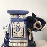 Pair of ceramic elephant side tables