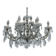Mid-Century Maria Teresa crystal and brass large chandelier. Italy 1940s
