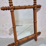 Antique French wall mirror in faux bamboo style – early 20th century