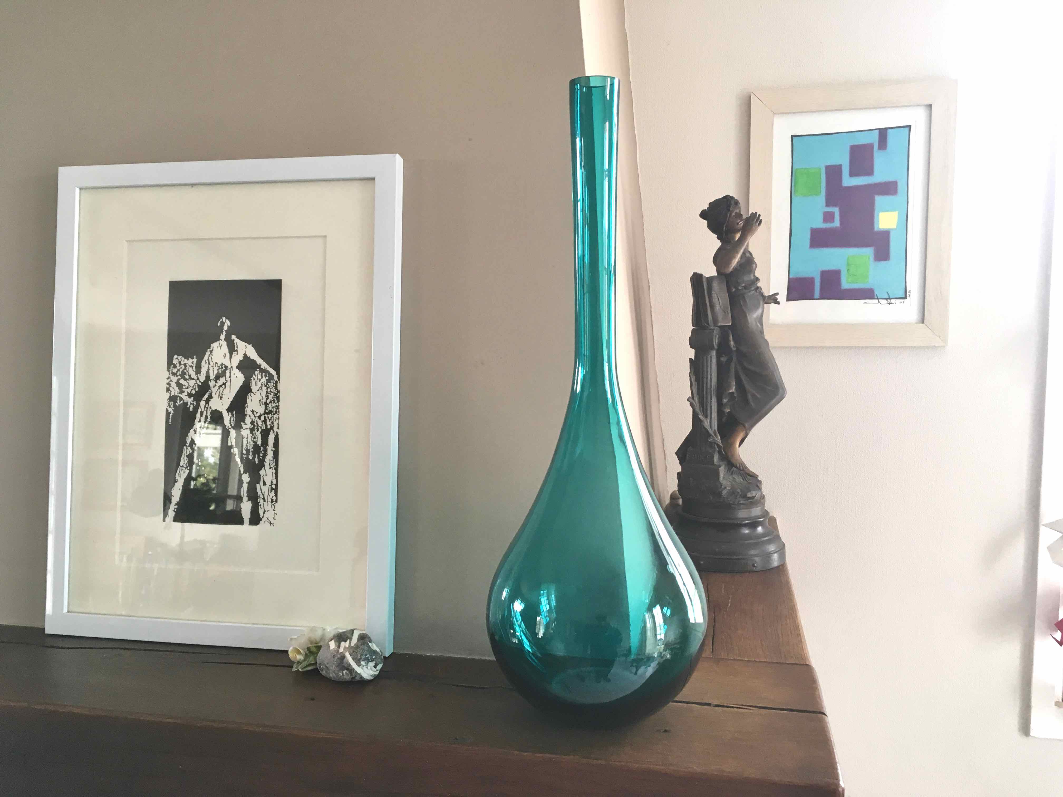 Large blown glass bottle
