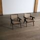 Pierre Jeanneret lounge chairs PJ-SI-29-A in teak and Cane, 1950s