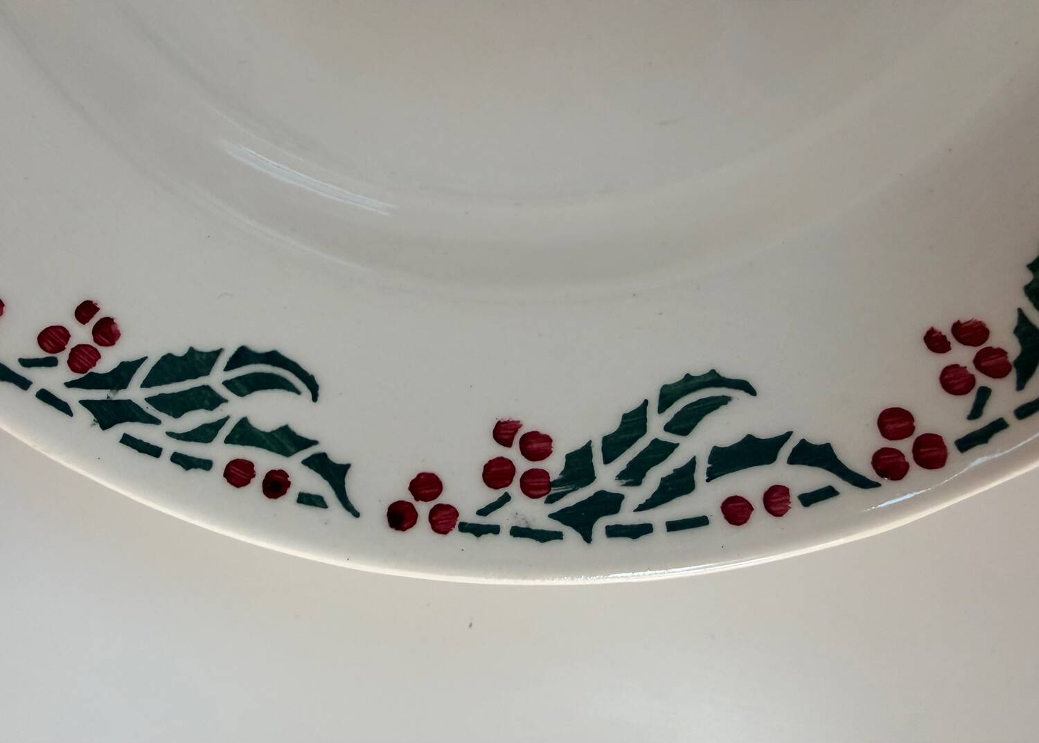 Set of 6 deep plates - Holly Model - HB&M Earthenware - 1900