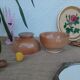 Two piedouche bowls in montgolfier glazed sandstone France
