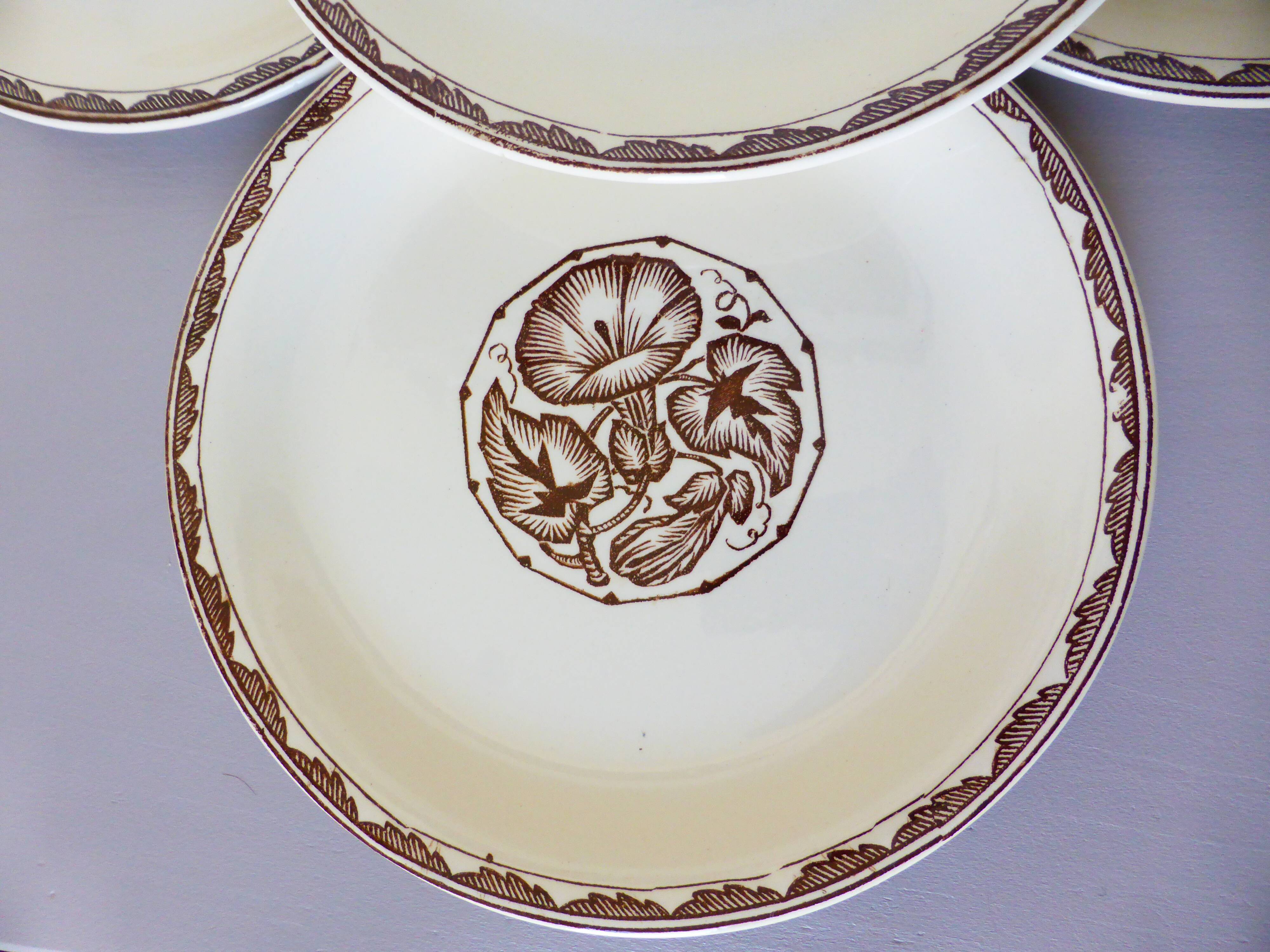 4 dessert plates from Sarreguemines, Argonne model 210706