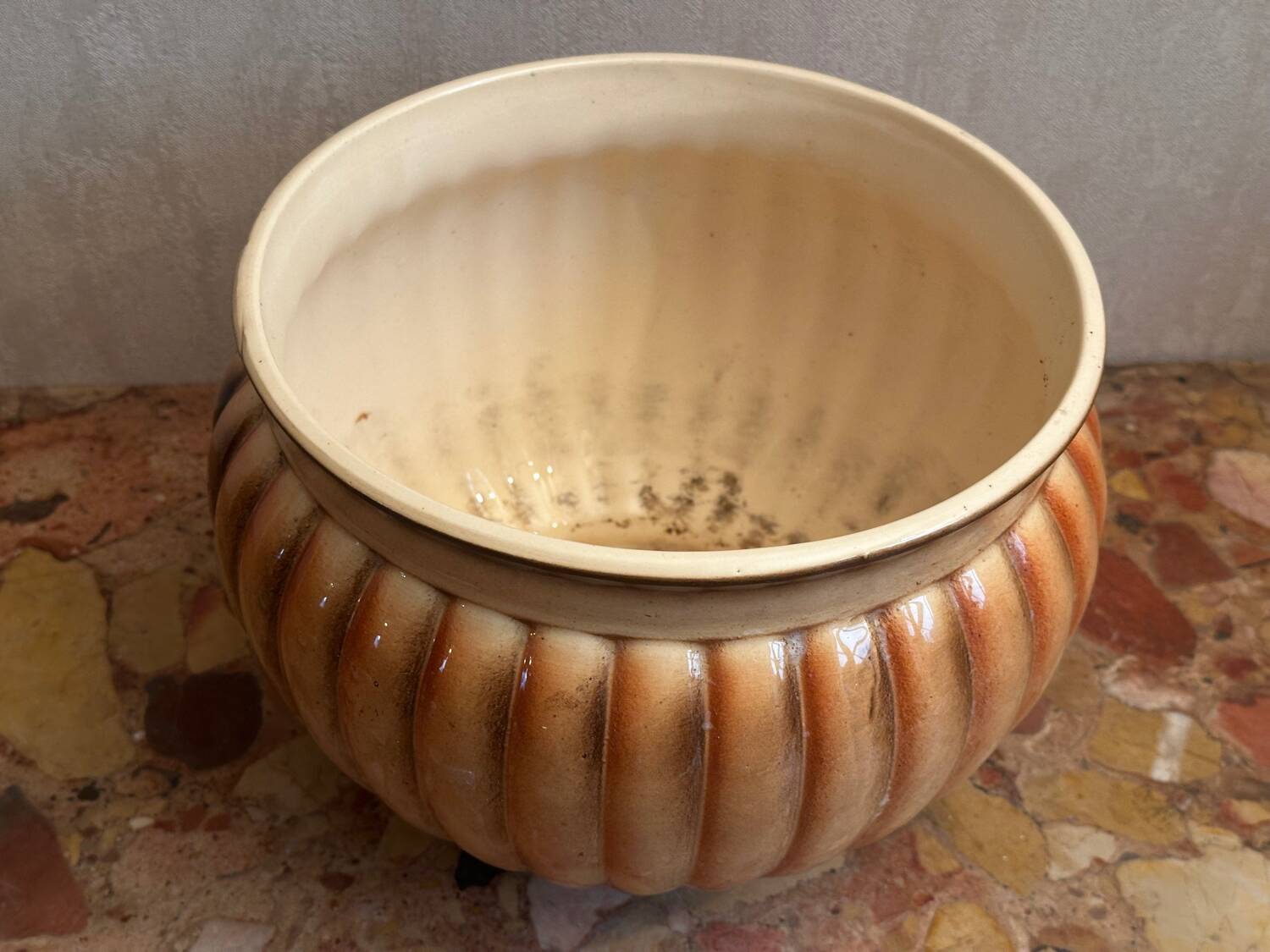 Grand Cache Pot en Céramique Vintage