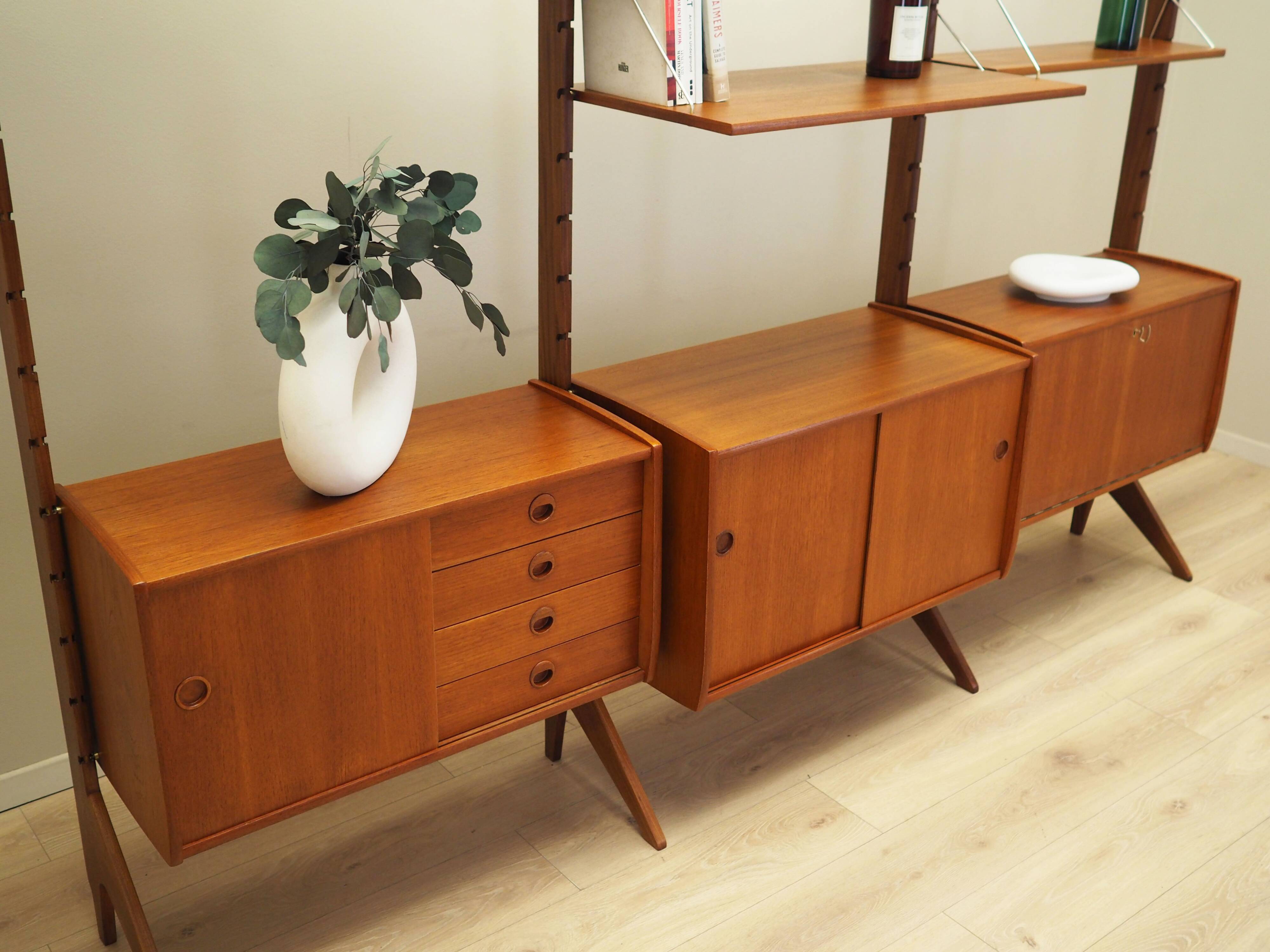 Teak system bookcase, Norwegian design, 1960s, production: Blindheim Mobelf