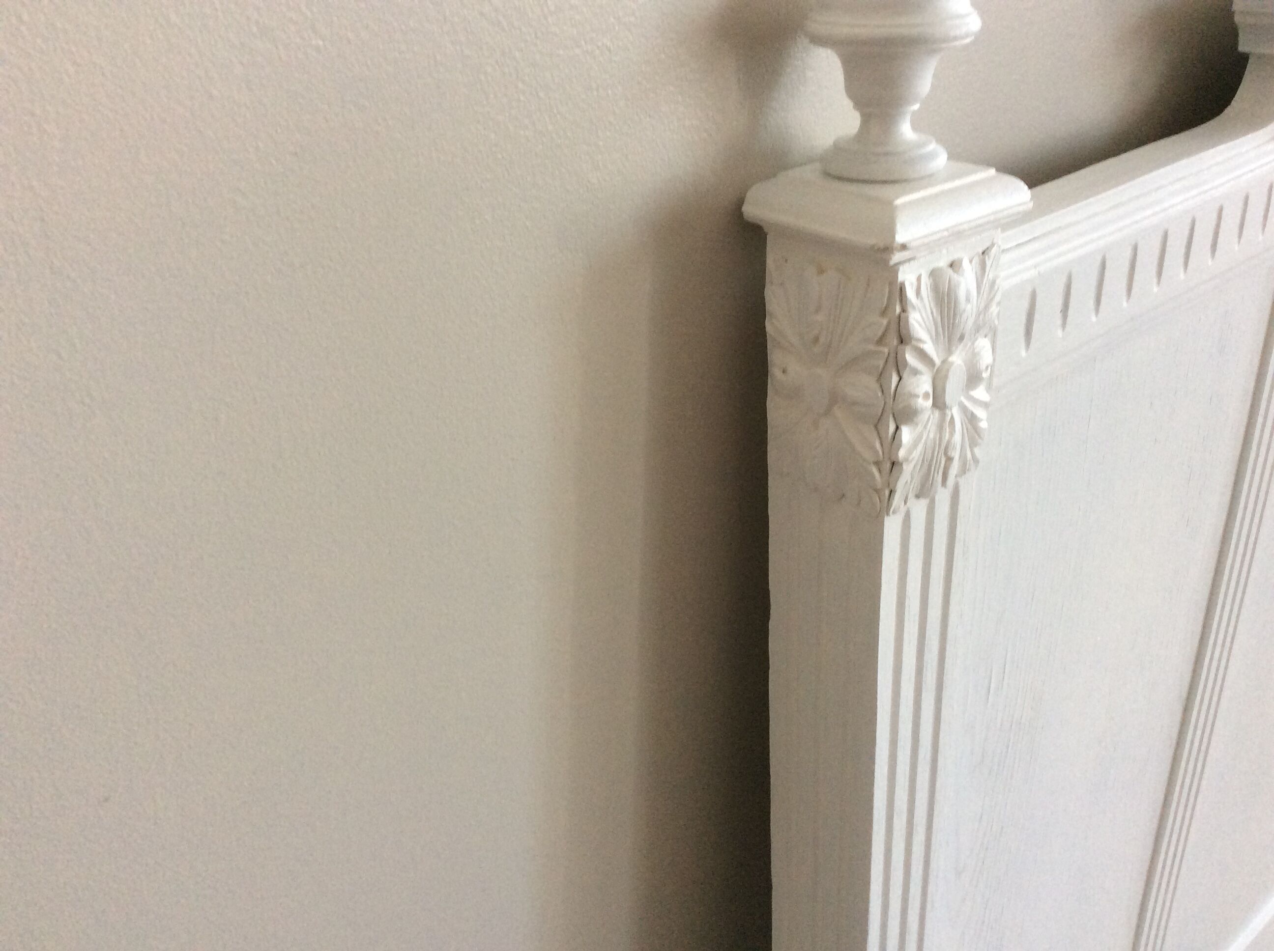 Painted wooden old bedhead