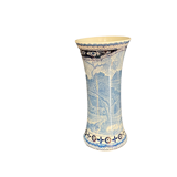 Vase cornet gien blanc bleu