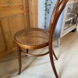 4 chaises bistrot Fischel en bois courbé et cannage