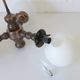 Wooden Sputnik Chandelier Vintage Pendant Lamp Rustic Hanging Light 1970's