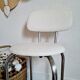 Retro 60s chair metal and white fabric