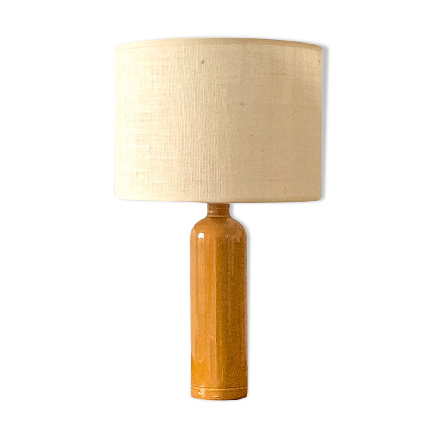 Stoneware and burlap lamp