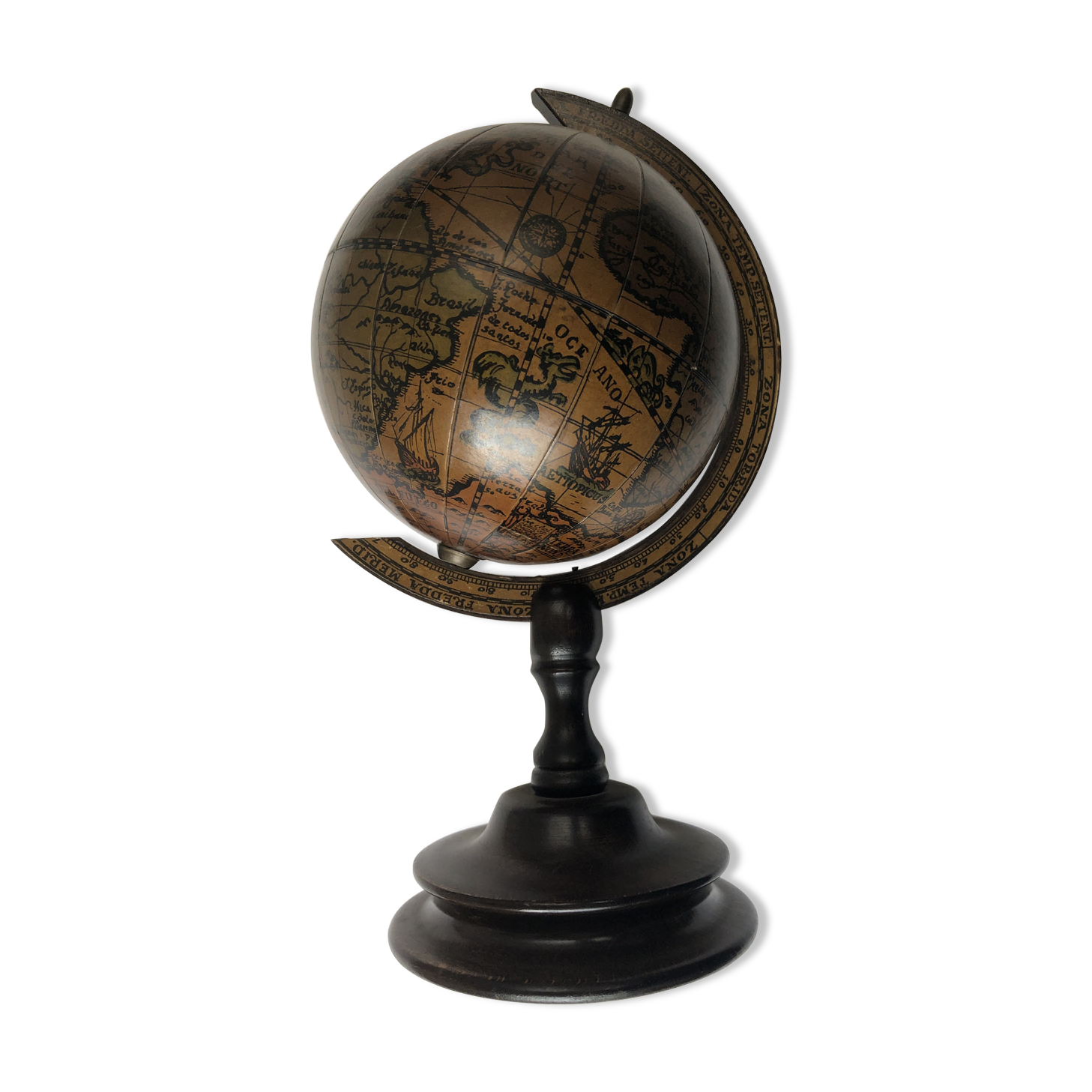 Wooden floor globe
