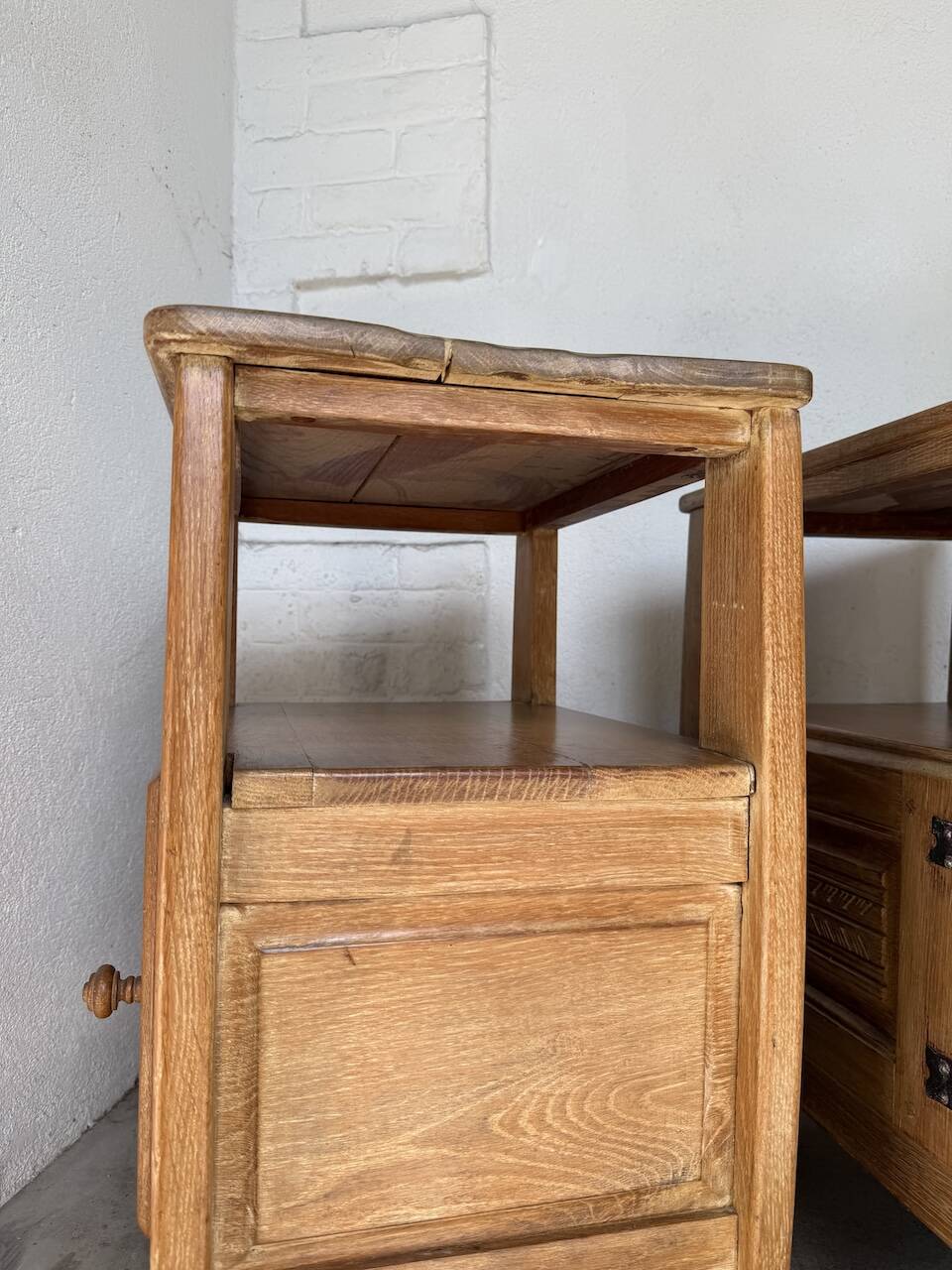 Pair of oak bedside tables 1950