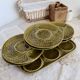 Gien 1960s 7-piece barbotine artichoke tableware set
