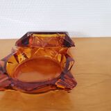 2 vintage luminarc amber star ashtrays from the 1970s