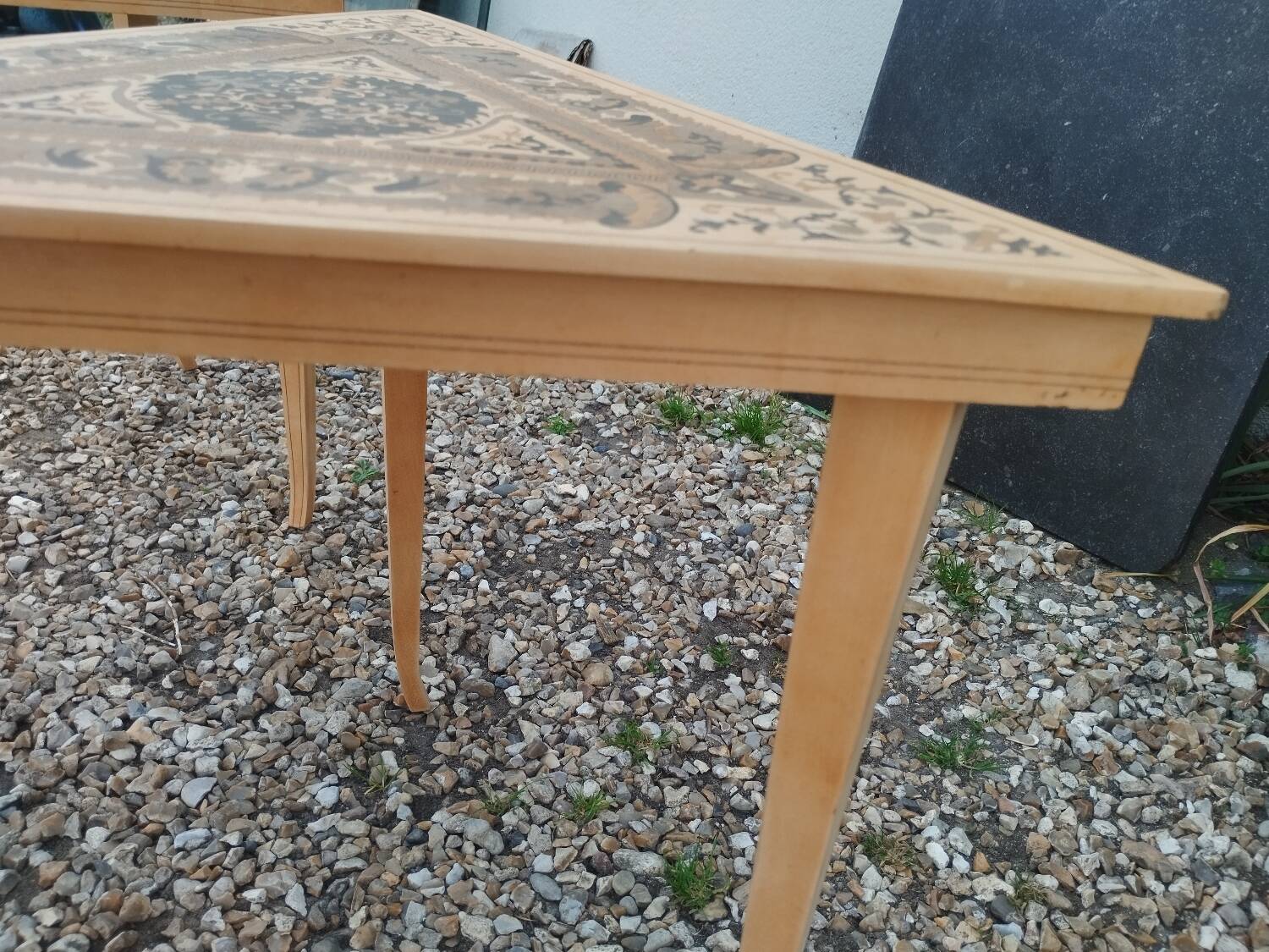 Pair of antique marquetry bedside tables