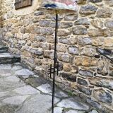 1960s wrought iron tripod floor lamp