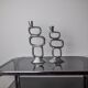 Pair of circle candlesticks by Matthew Hilton, England, 1980