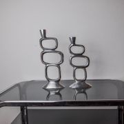 Pair of circle candlesticks by Matthew Hilton, England, 1980